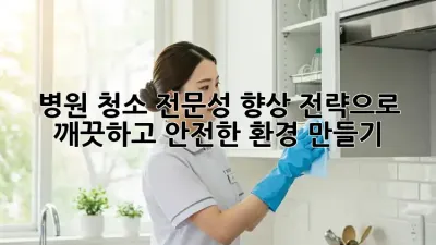 병원 청소: 전문성 향상 전략으로 깨끗하고 안전한 환경 만들기